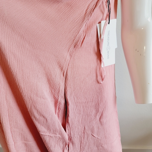 NWT Treasure & Bond Coral Pink Spaghetti Strap Maxi Dress Swim Cover Up Sz XL - Picture 9 of 10